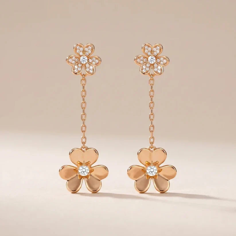 Pavé CZ Floral Drop Earrings - view 5