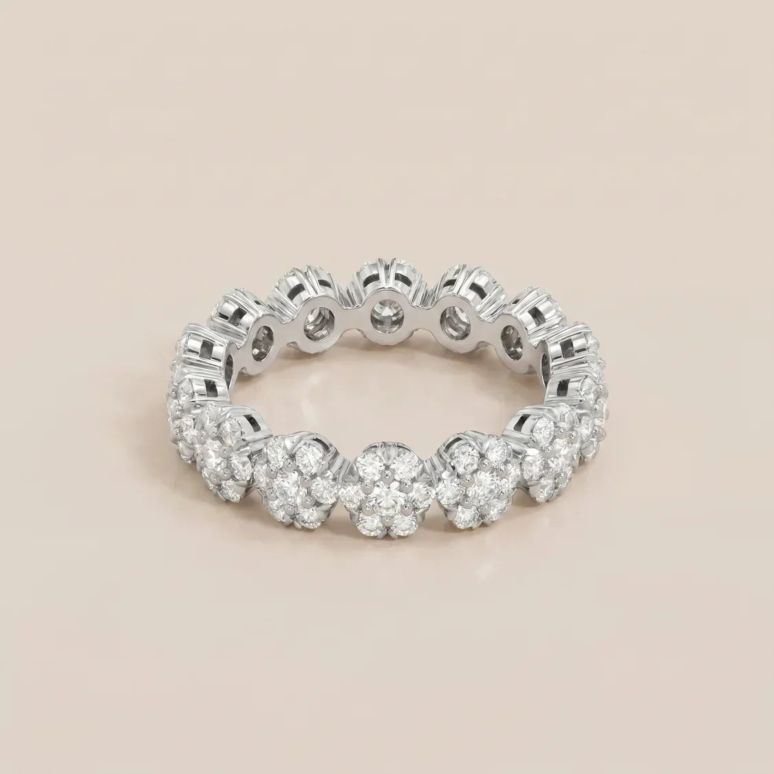 Pavé CZ Floral Eternity Ring