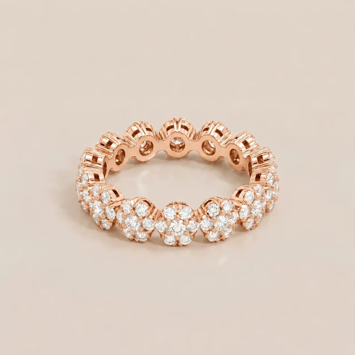 Pavé CZ Floral Eternity Ring - view 5