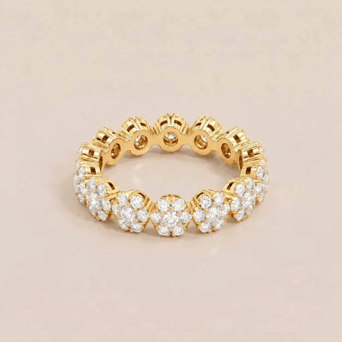 Pavé CZ Floral Eternity Ring - view 6