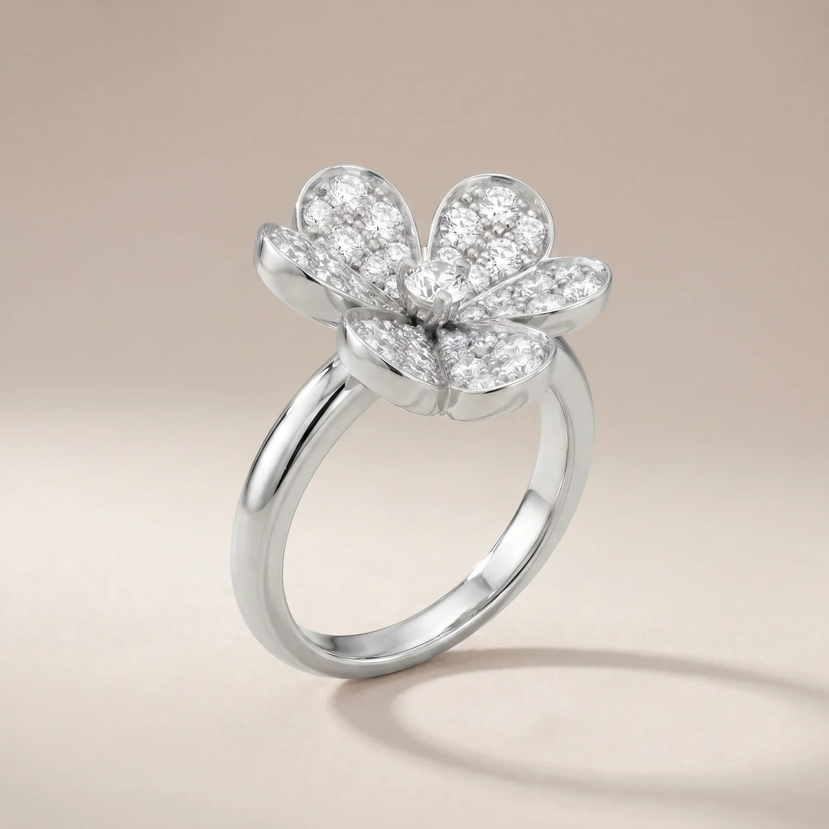 Pavé CZ Floral Ring