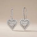 Pavé CZ Heart Drop Earrings