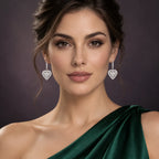 Pavé CZ Heart Drop Earrings - view 2