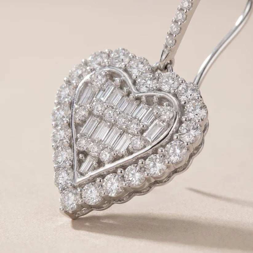 Pavé CZ Heart Drop Earrings - view 4