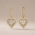Pavé CZ Heart Drop Earrings - view 6