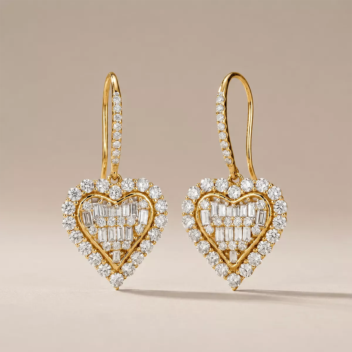 Pavé CZ Heart Drop Earrings - view 6