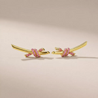 Pavé CZ Knot Ear Climber Earrings - view 5