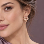 Pavé CZ Knot Stud Earrings - view 3