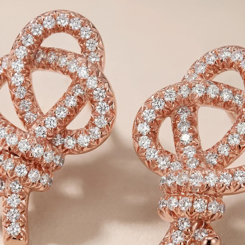 Pavé CZ Knot Stud Earrings - view 4