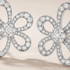 Pavé CZ Open Petal Stud Earrings - view 4