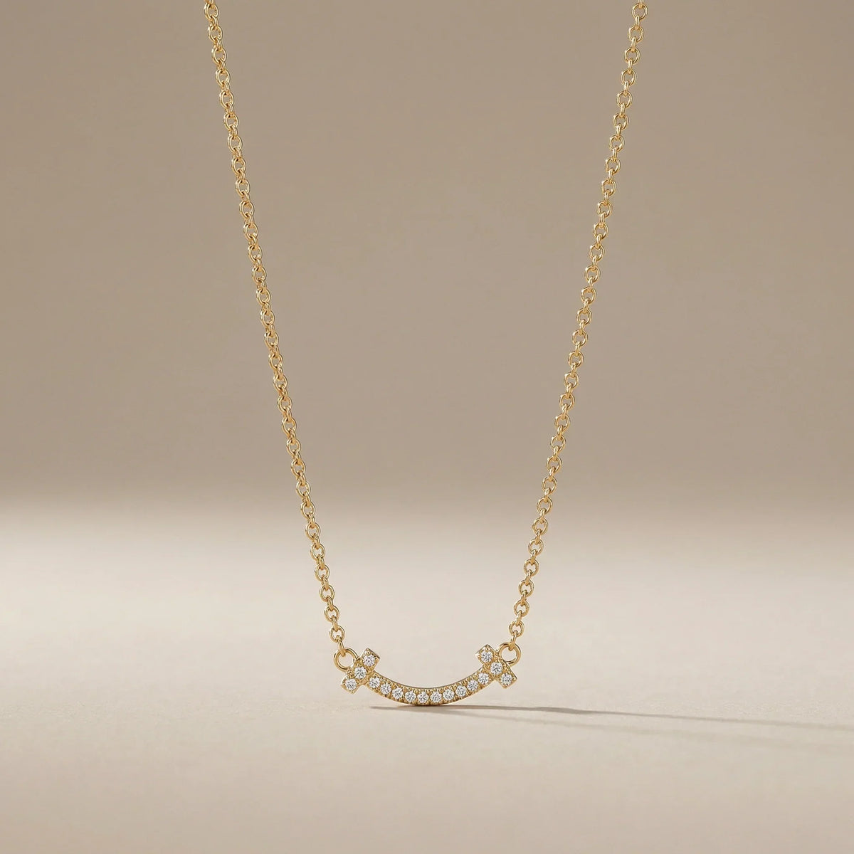 Pavé CZ Smile Necklace