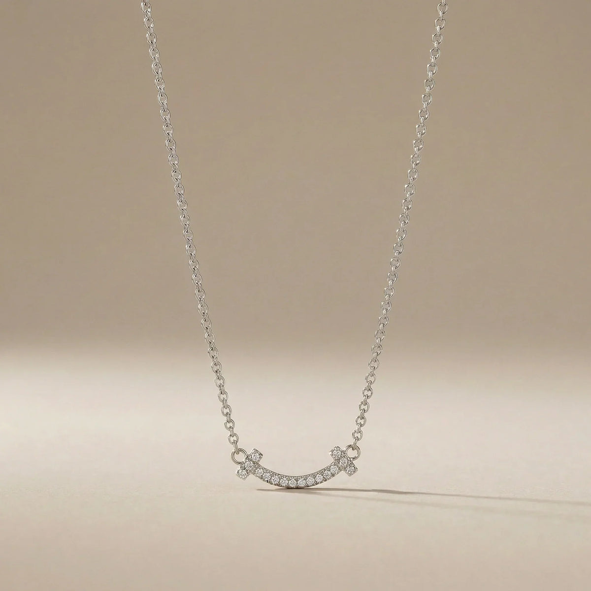 Pavé CZ Smile Necklace - view 7
