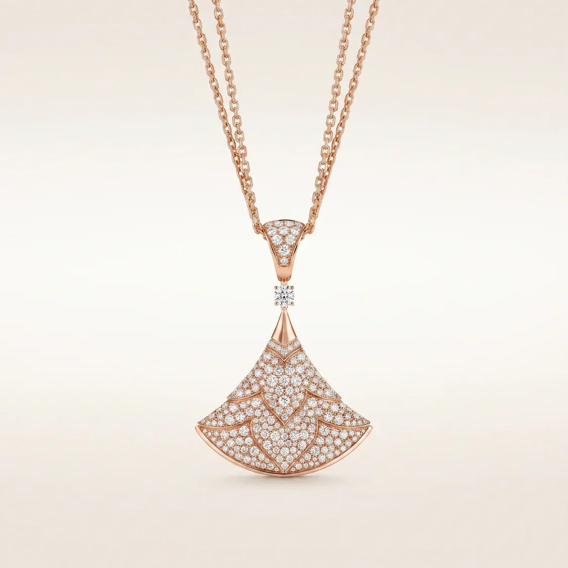Pavé Fan CZ Long Necklace