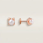 Pearl Square Stud Earrings - view 4