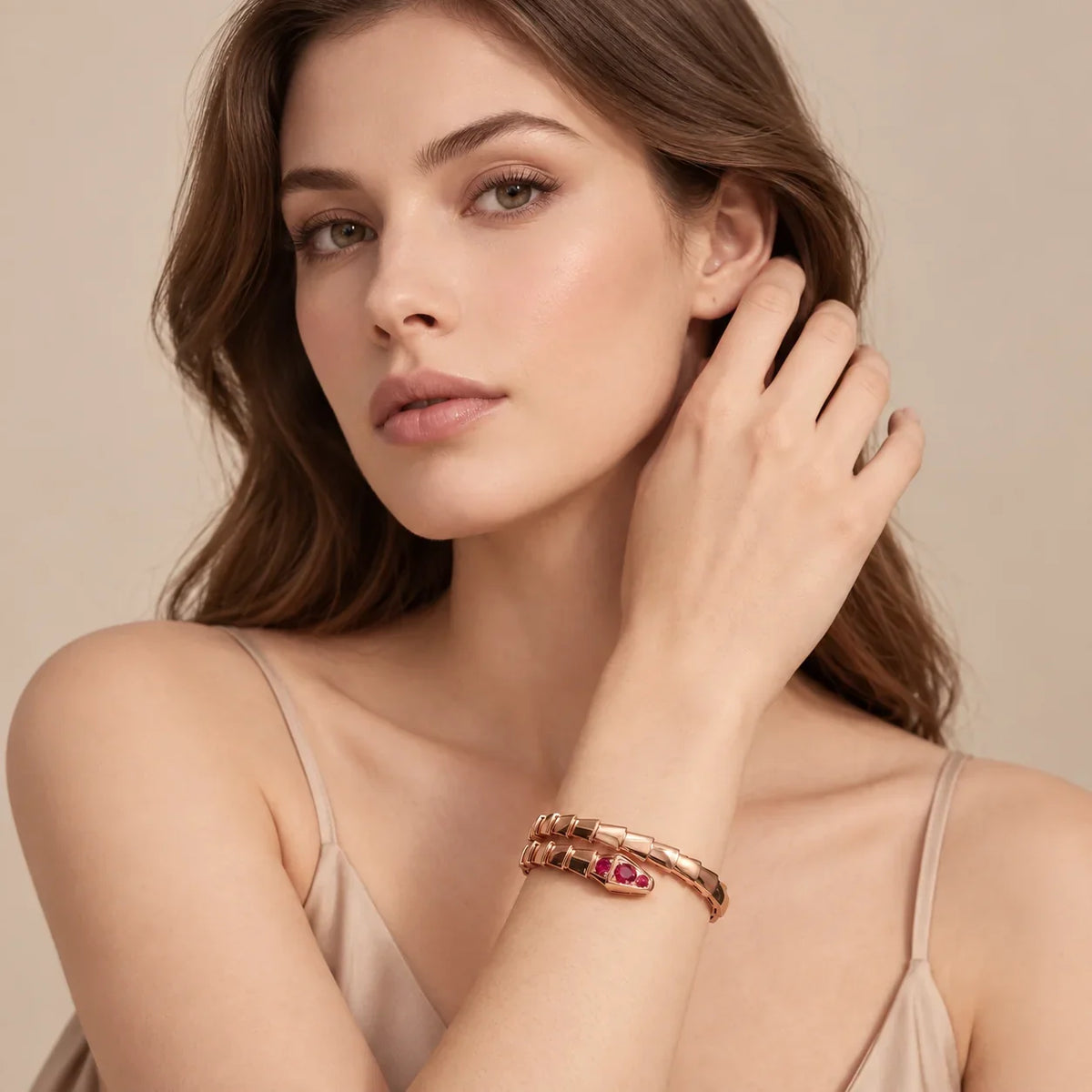 Pink CZ Double Wrap Bracelet - view 2