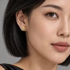 Sculpted Disc Stud Earrings - view 3