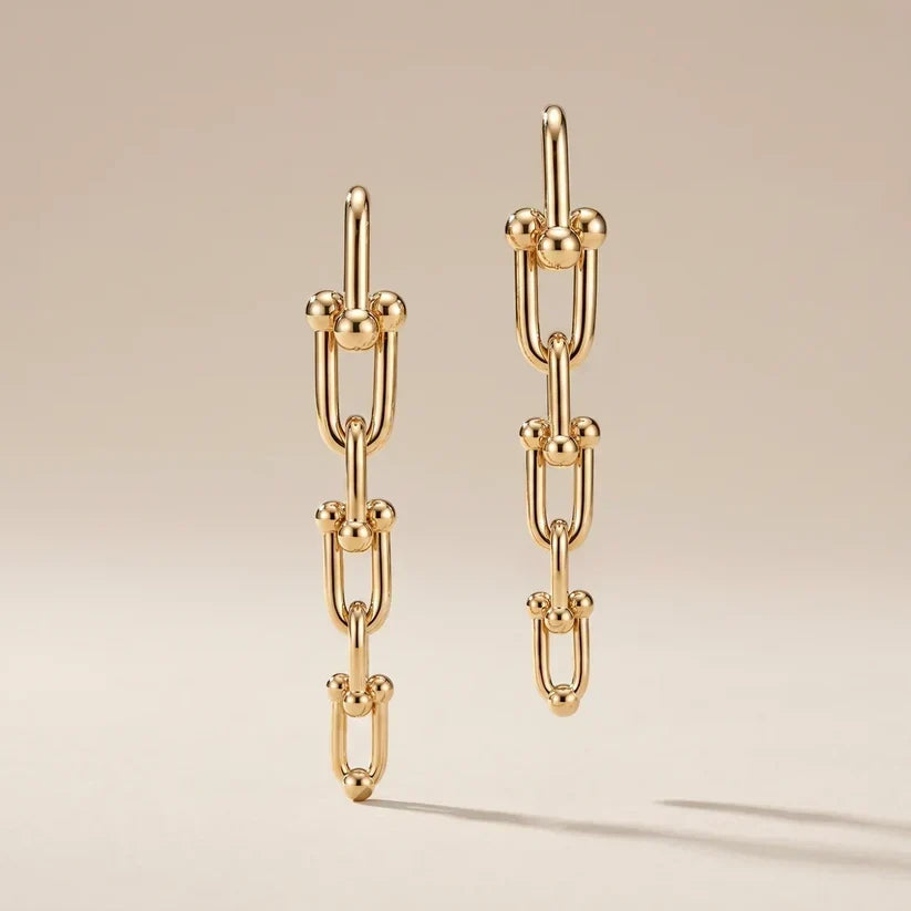 Sculpted Link Drop Earrings