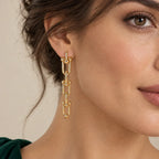 Sculpted Link Drop Earrings - view 3