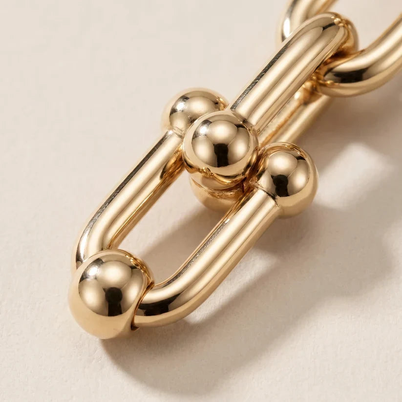 Sculpted Link Drop Earrings - view 4