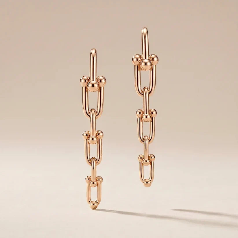 Sculpted Link Drop Earrings - view 5
