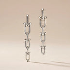 Sculpted Link Drop Earrings - view 6