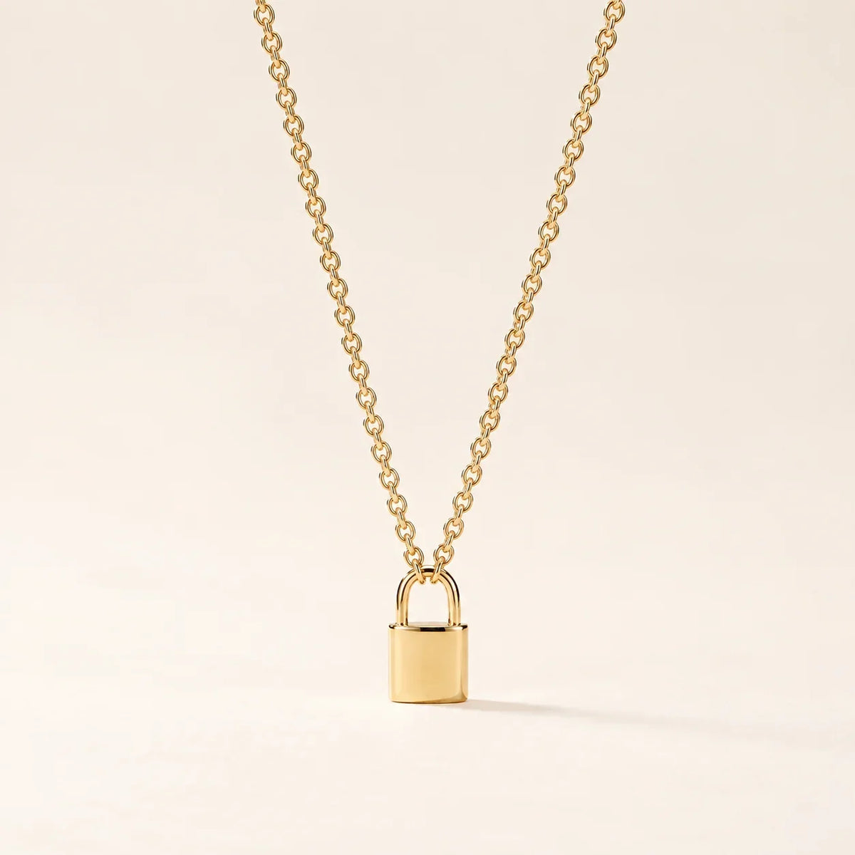Sculpted Padlock Pendant Necklace