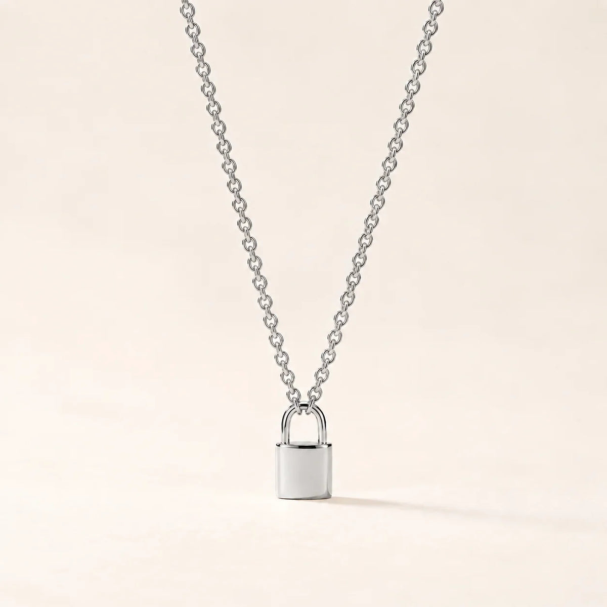 Sculpted Padlock Pendant Necklace - view 6