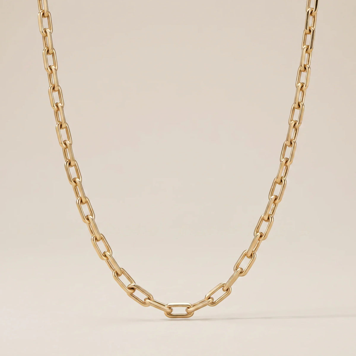 Sculpted Paperclip Link Chain Necklace