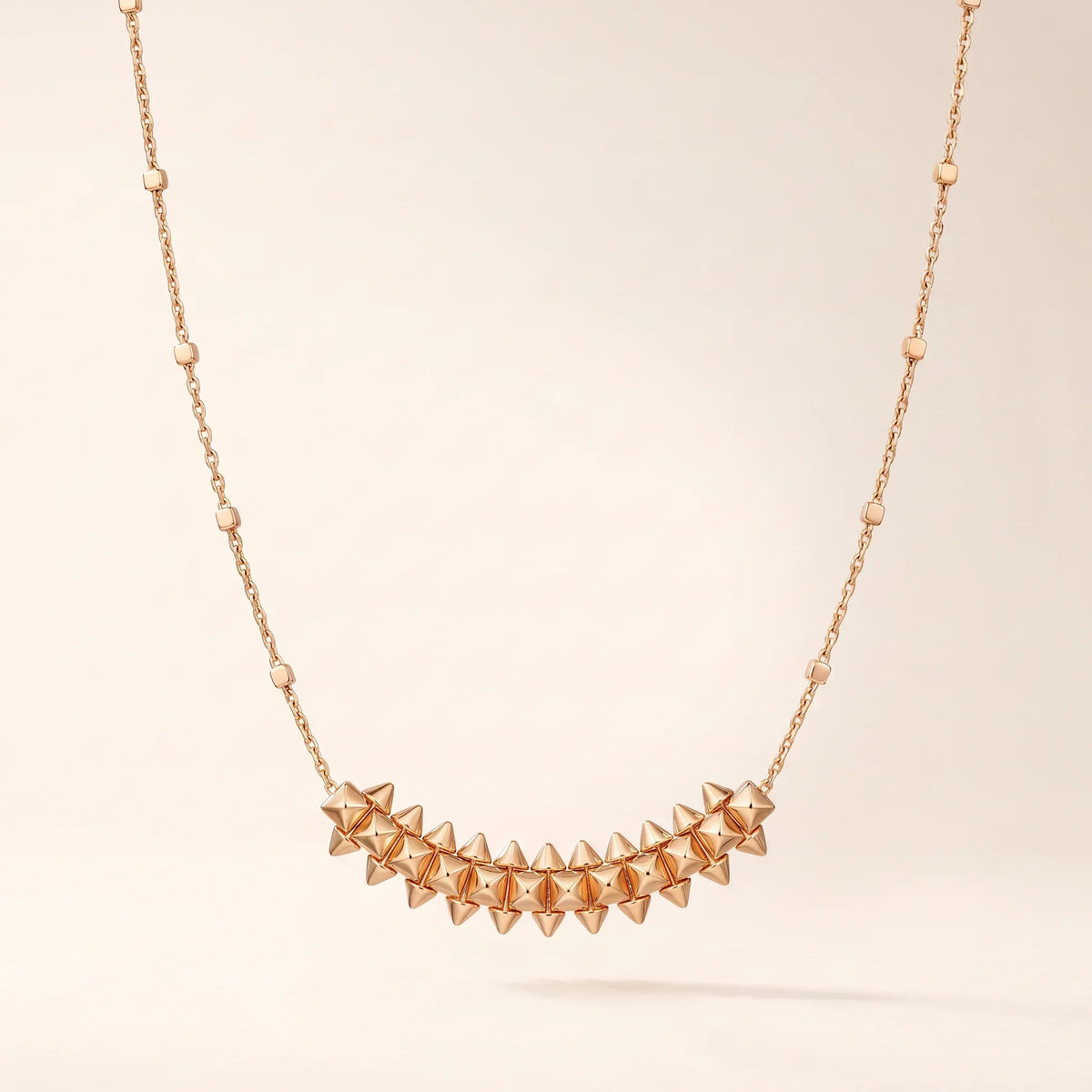 Sculpted Pyramid Fringe Necklace - view 5