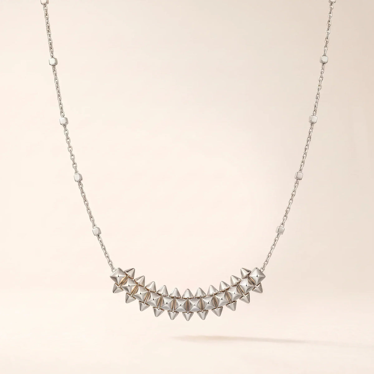 Sculpted Pyramid Fringe Necklace - view 6