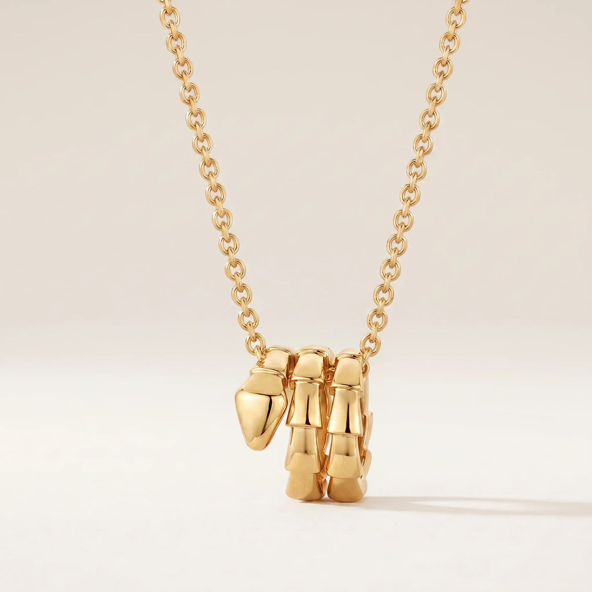 Sculpted Serpent Pendant Necklace