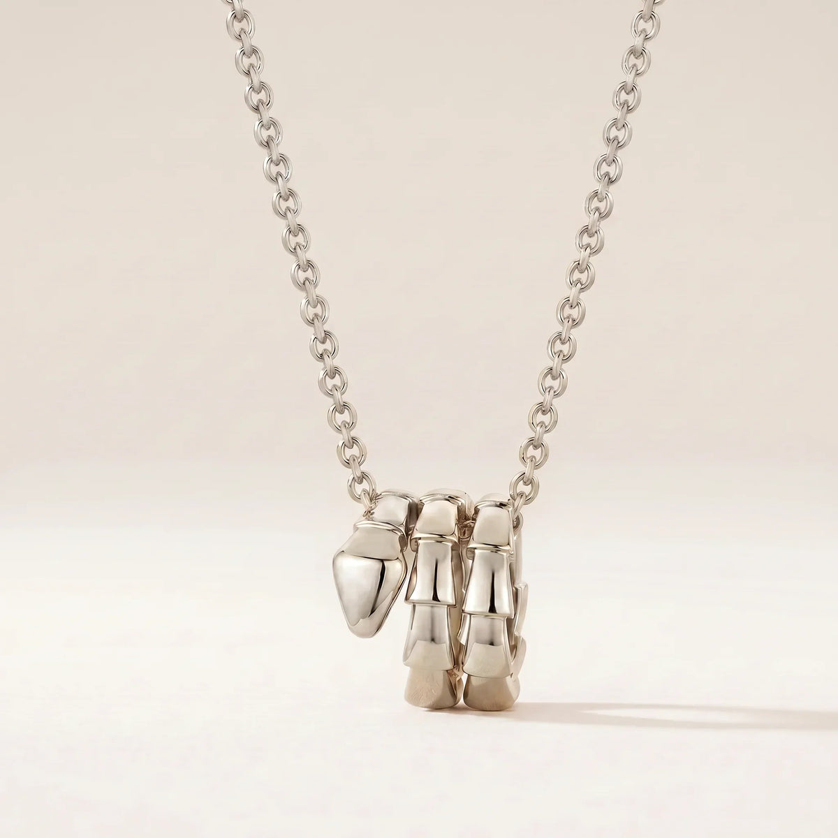 Sculpted Serpent Pendant Necklace - view 7