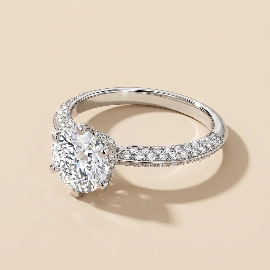 Solitaire-Inspired Pavé CZ Engagement Ring - view 4