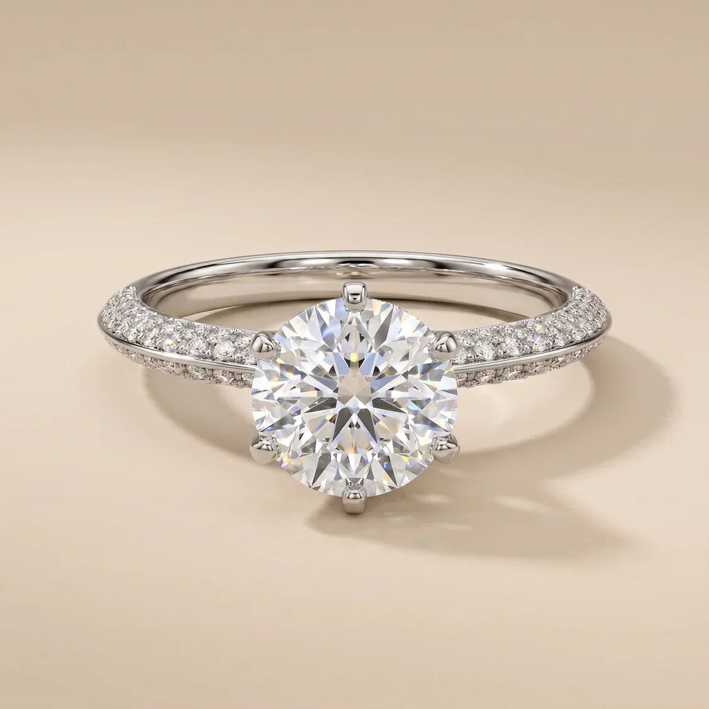 Solitaire-Inspired Pavé CZ Engagement Ring - view 5
