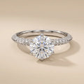 Solitaire-Inspired Pavé CZ Engagement Ring - view 5