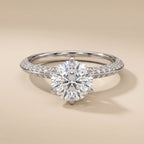 Solitaire-Inspired Pavé CZ Engagement Ring - view 5